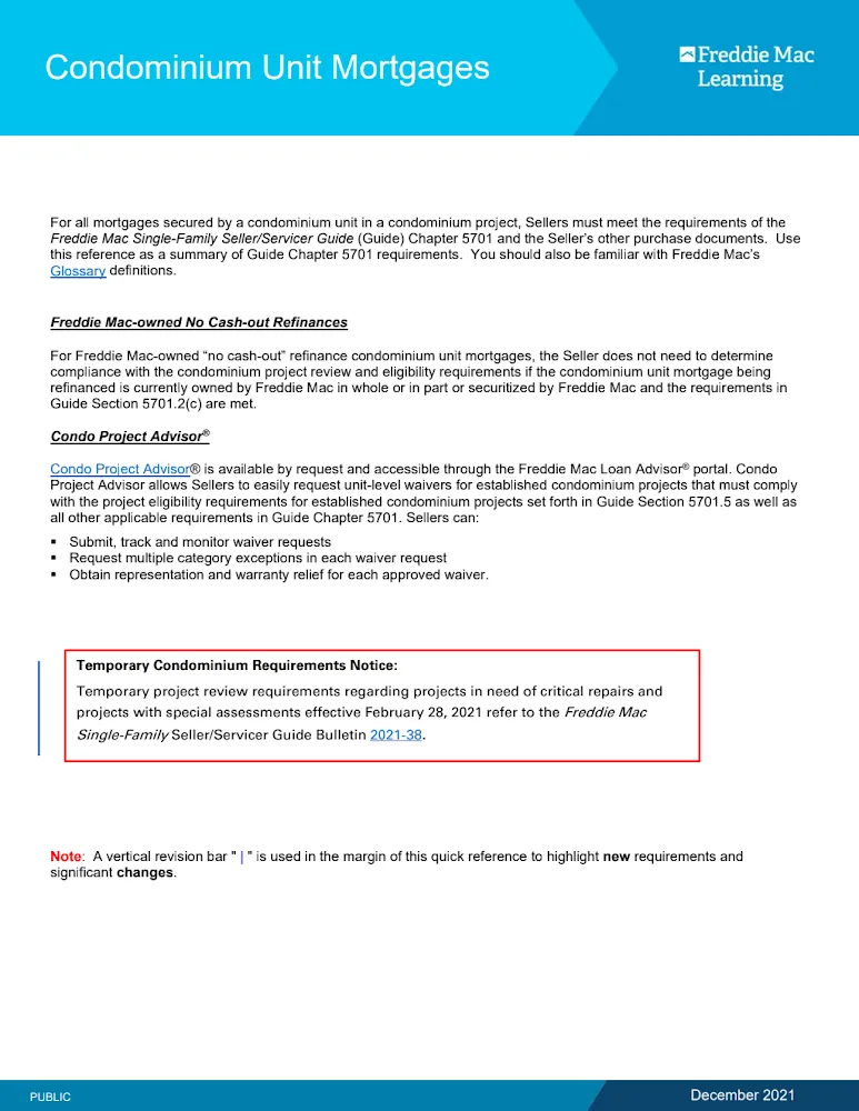 Freddie Mac Condominium Fact Sheet thumbnail
