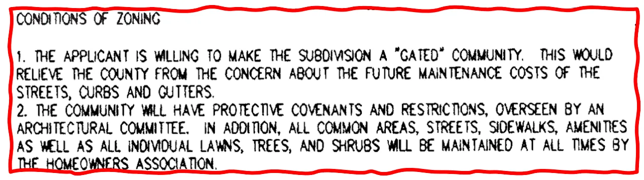 Excerpt from the Plat for The Village at Towne Lake in Woodstock, GA