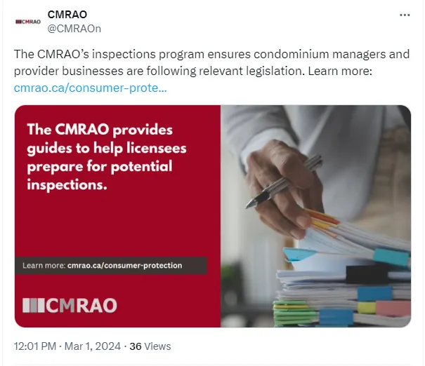 CMRAO Inspections Program