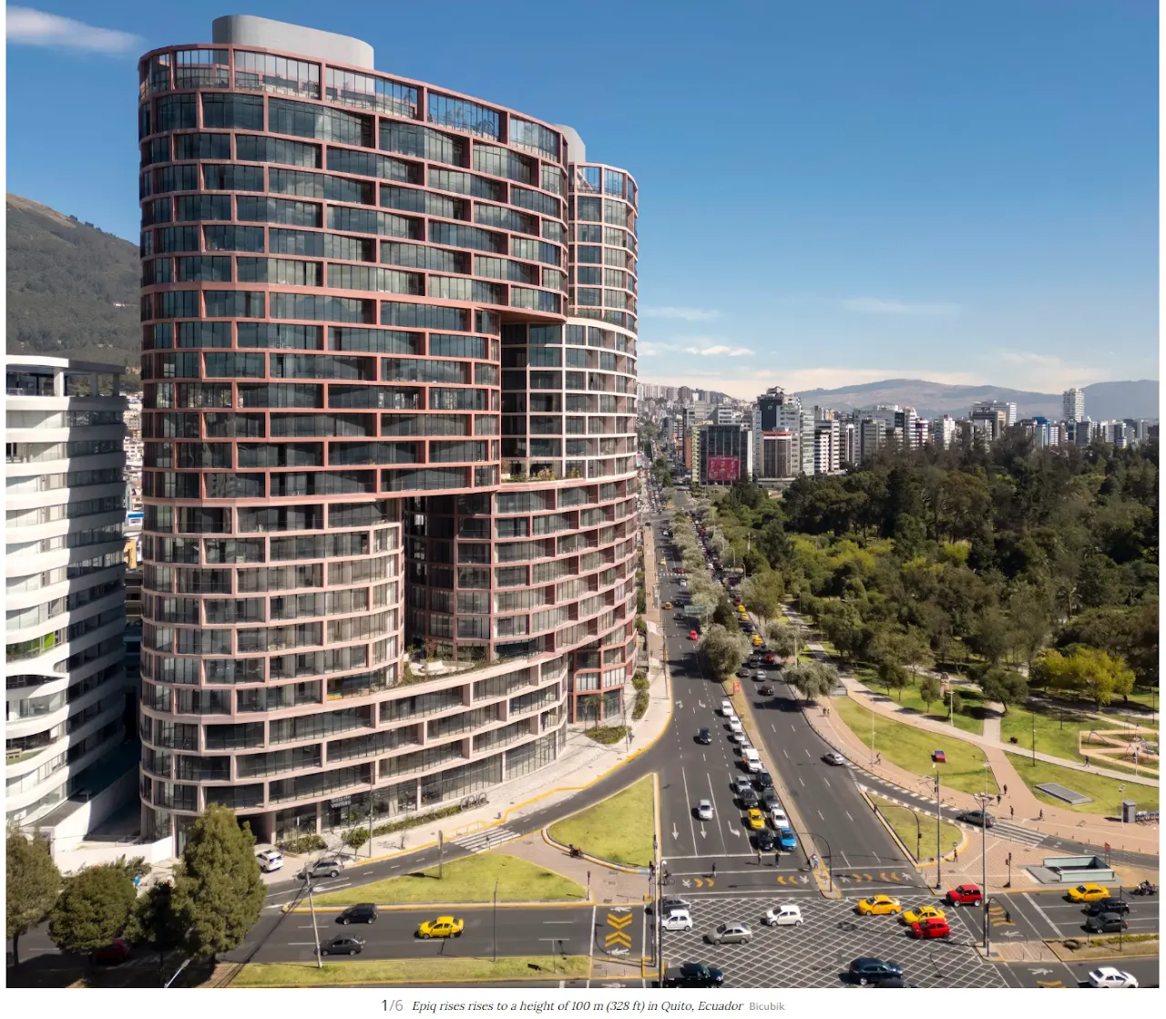 Extraordinary blocky tower stacks buildings within a building