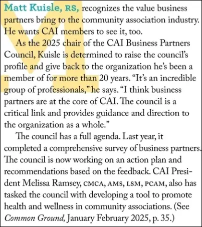 ”Listening to our Homeowners” - CAI Common Ground Magazine | Nov/Dec 2021