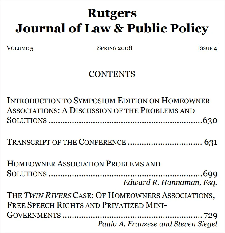 Rutgers Journal of Law & Public Policy. Vol. 5, No. 4 | Spring 2008