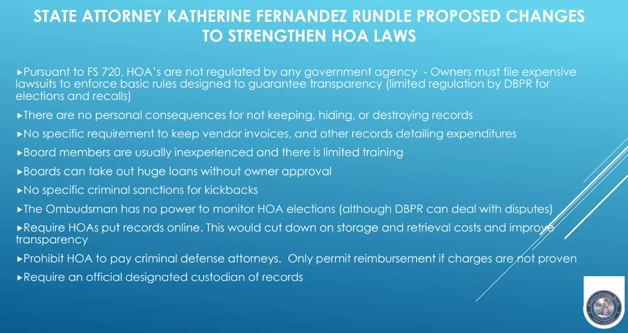 Florida AG Katherine Fernandez Rundle on Community Association Concerns