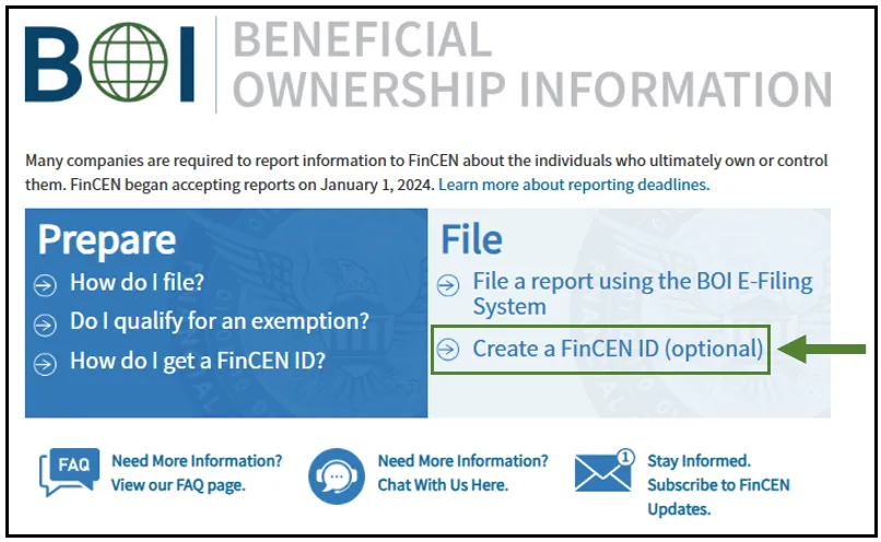 Beneficial ownership information reporting