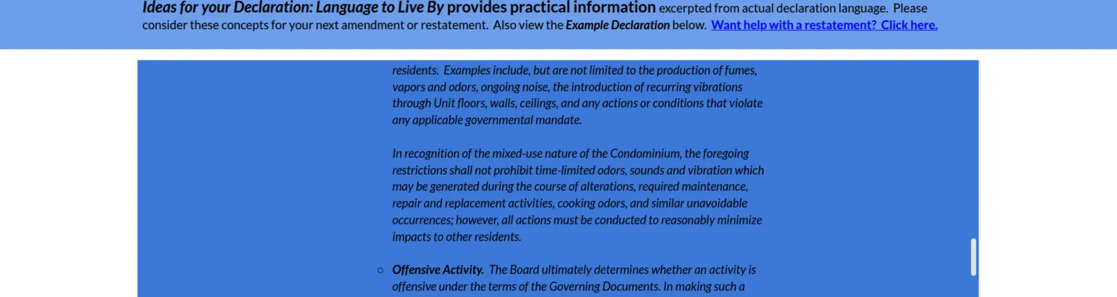 Ideas for Your Declaration: Language to Live By