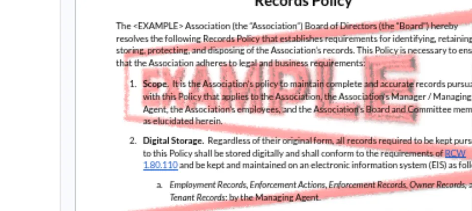 Example records policy preview
