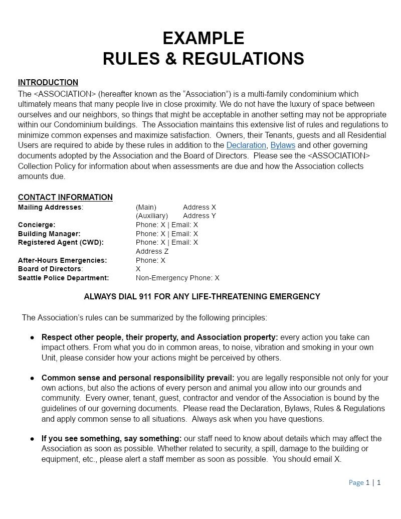Example rules preview